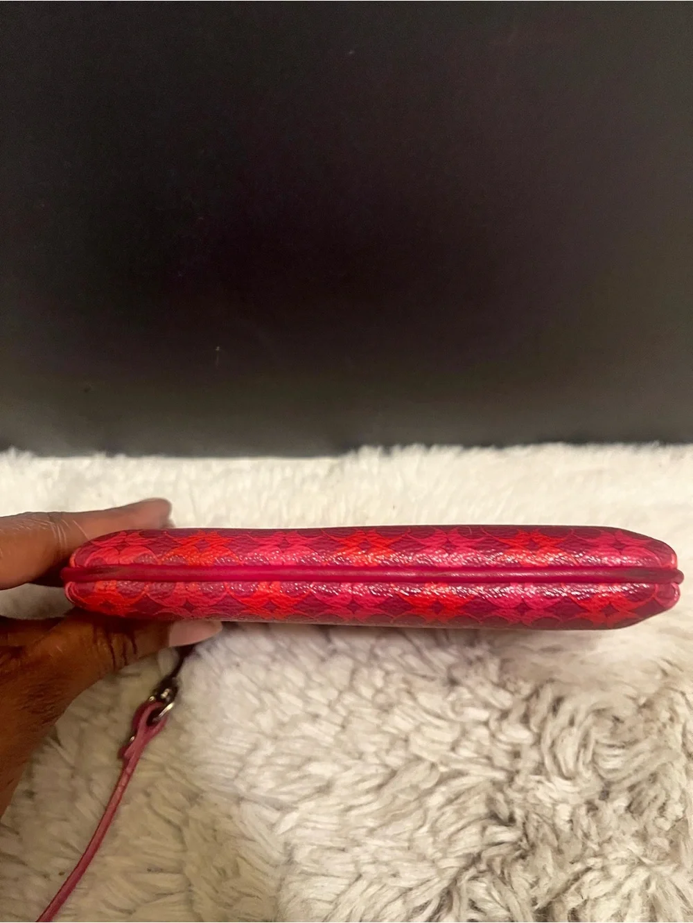 Coach Waverly Pink and Red Signature Wristlet